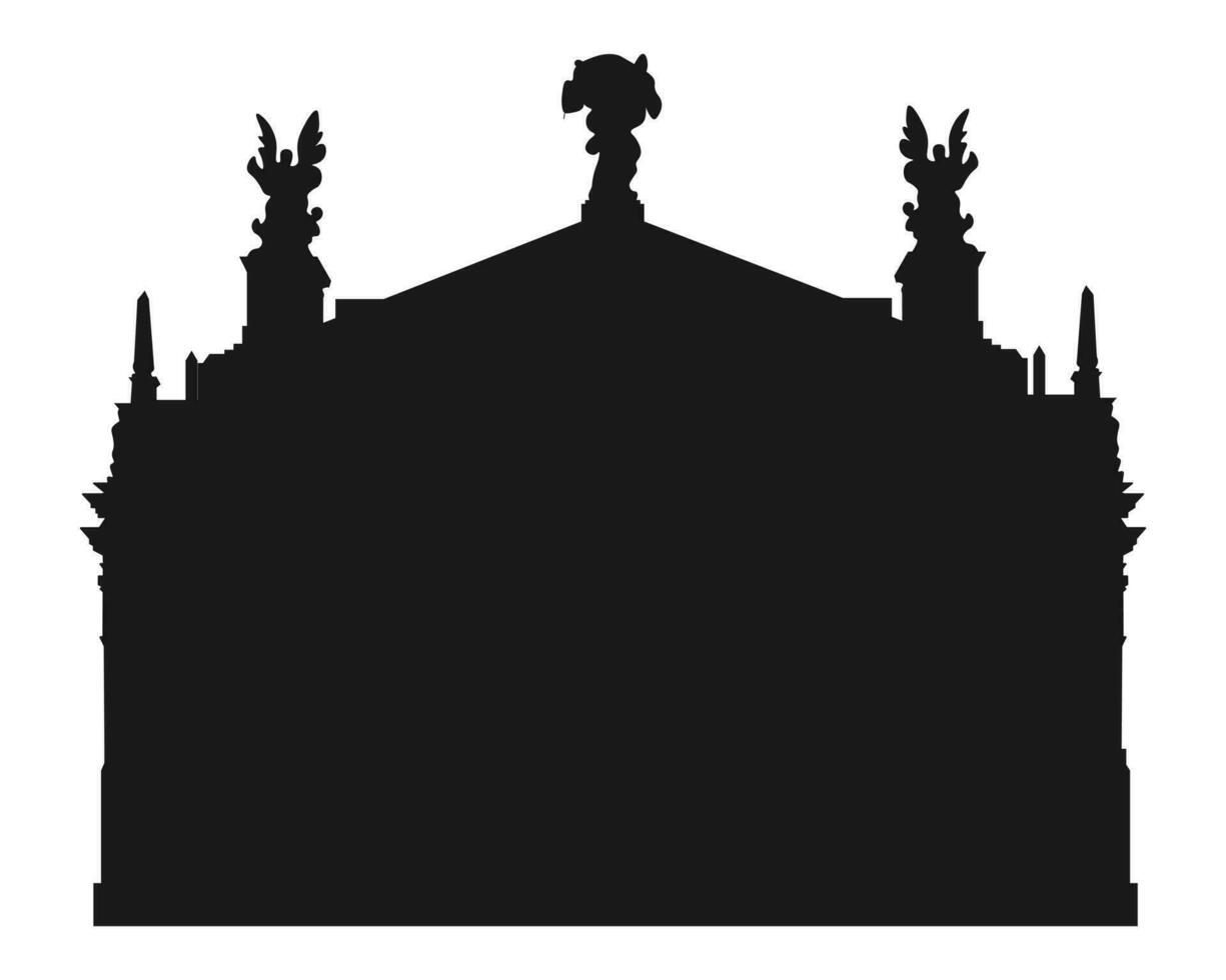 Ukraine. Lviv Theatre of Opera and Ballet. Silhouette vector