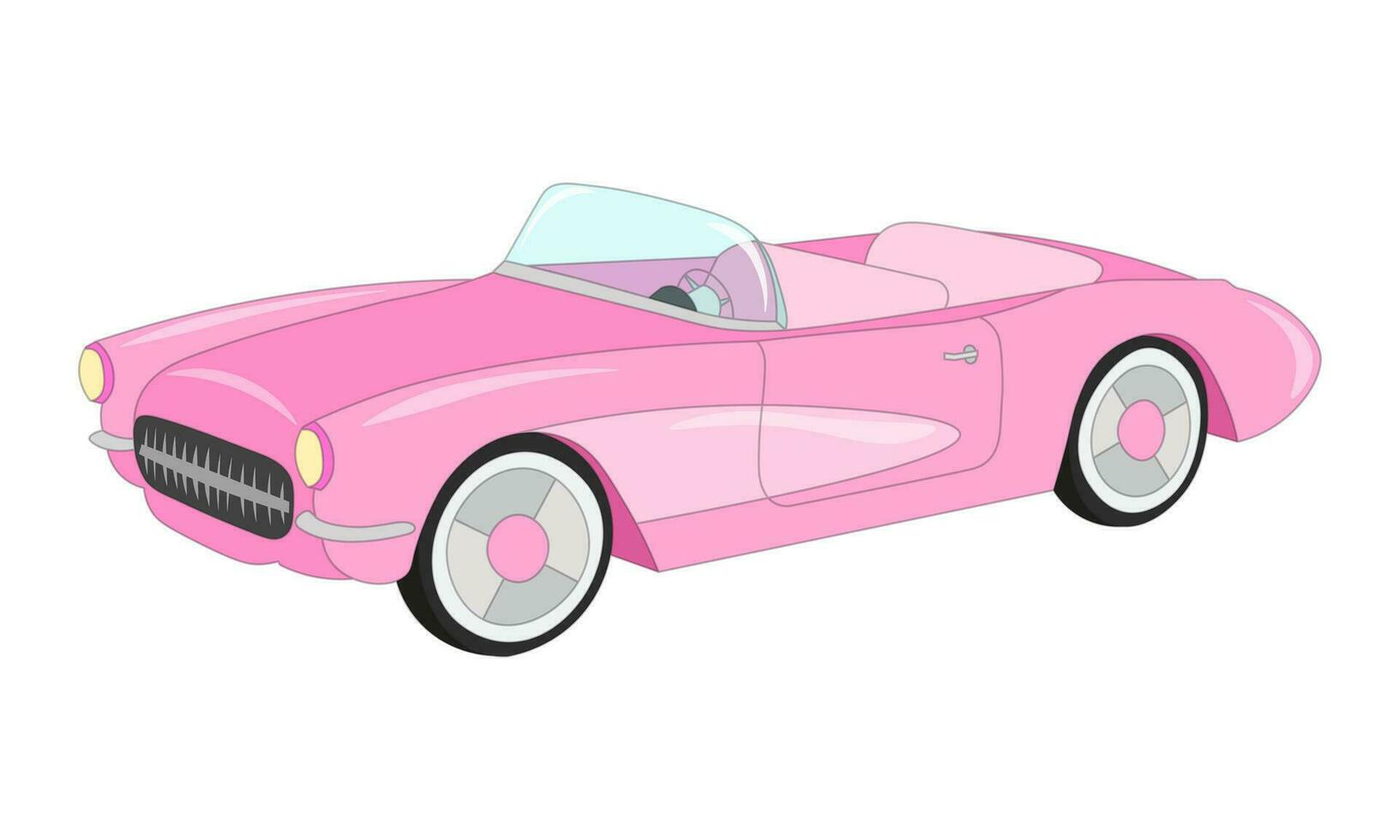 Cartoon illustration of the vintage pink car vector