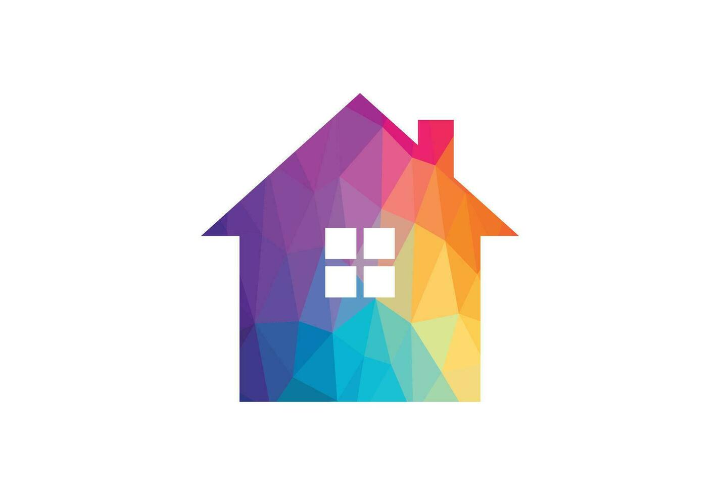 Low Poly and Real estate house logo design, Vector design concept