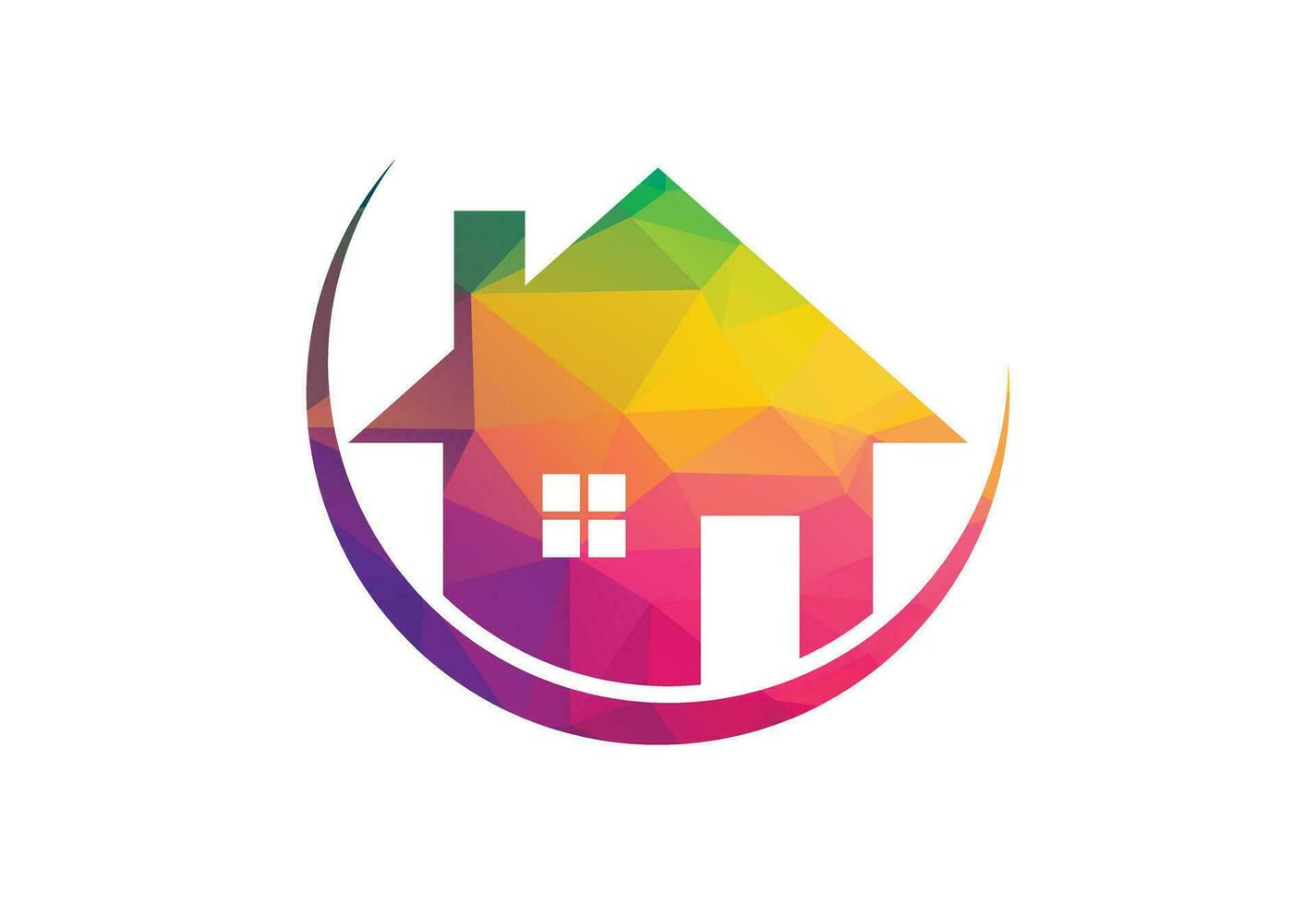 Low Poly and Real estate house logo design, Vector design concept