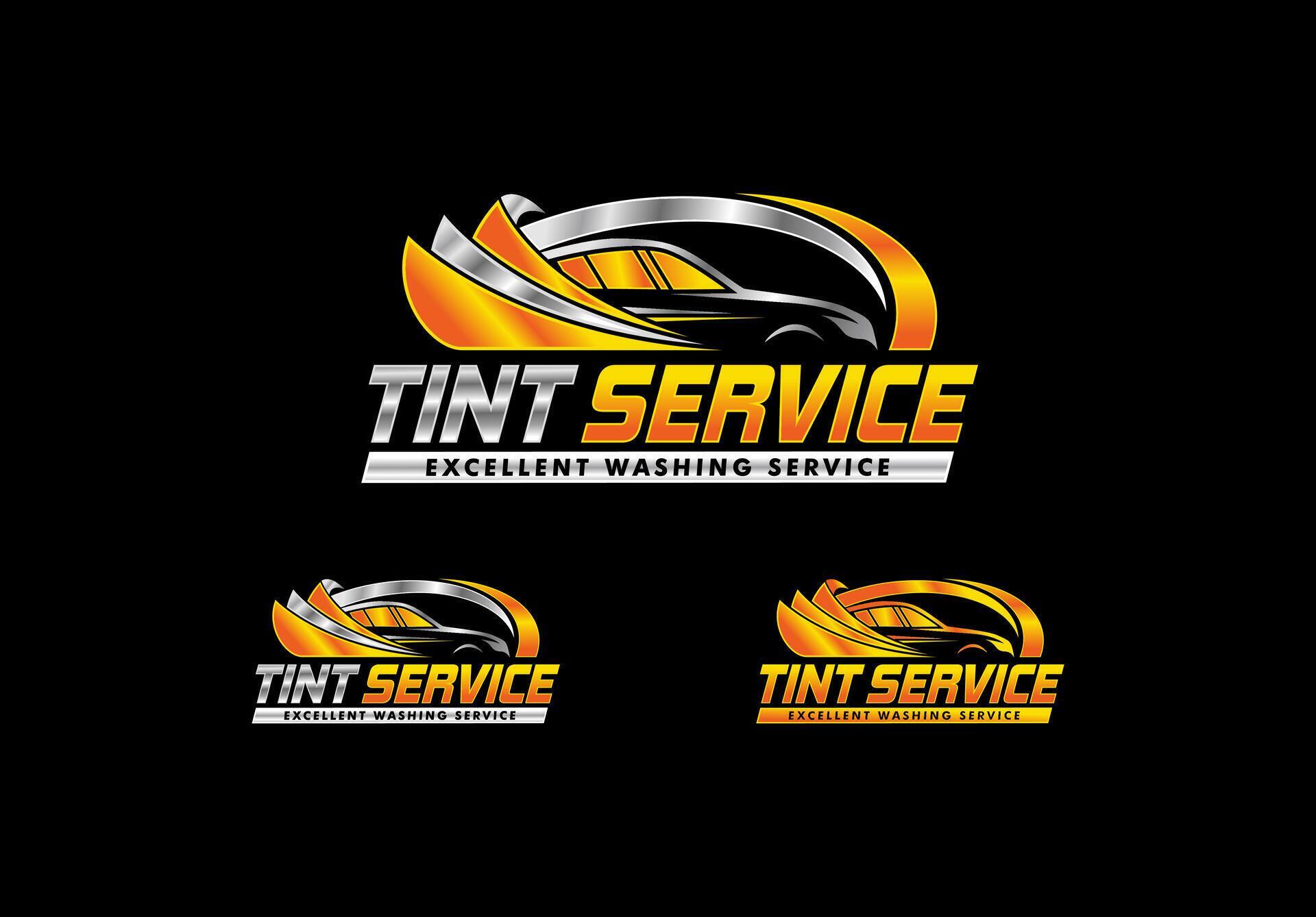 automotive car window tint logo template for auto glass and tint