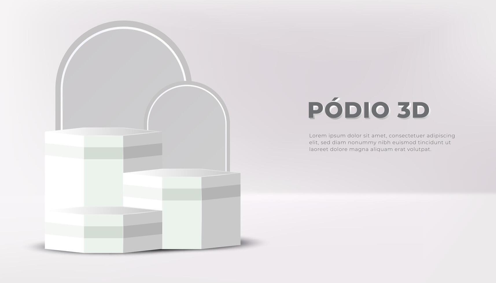 3D podium with smooth background vector