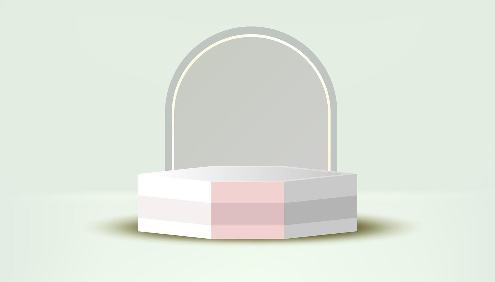3D podium with smooth background grey vector