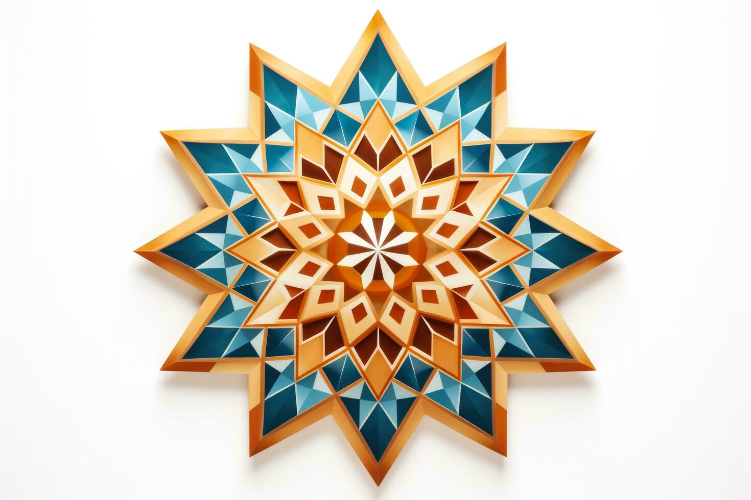 Arabic geometric star ornament on white background photo