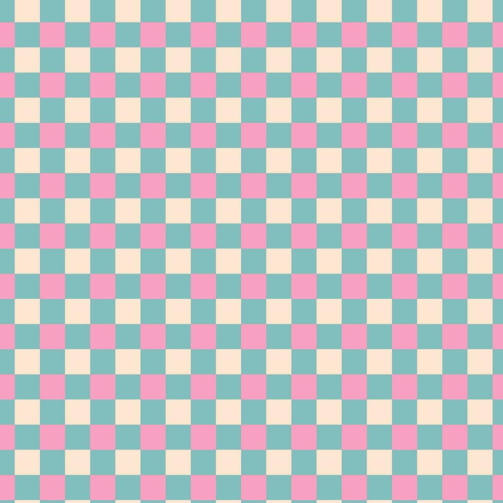 Barbicore seamless print. Pink squares in a repeating pattern. Vector illustration suitable for textiles, packaging, paper, crafting, children s clothing, and more