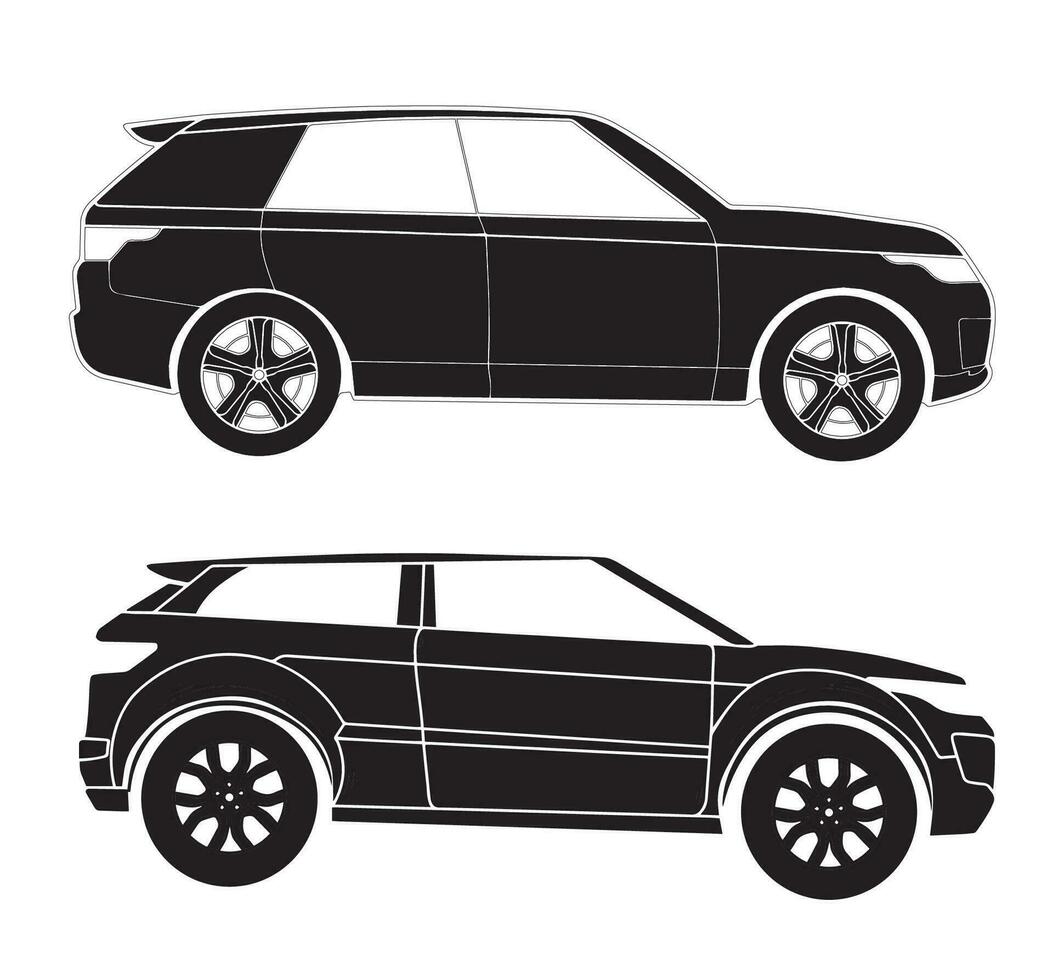 Silhouette SUV car vector