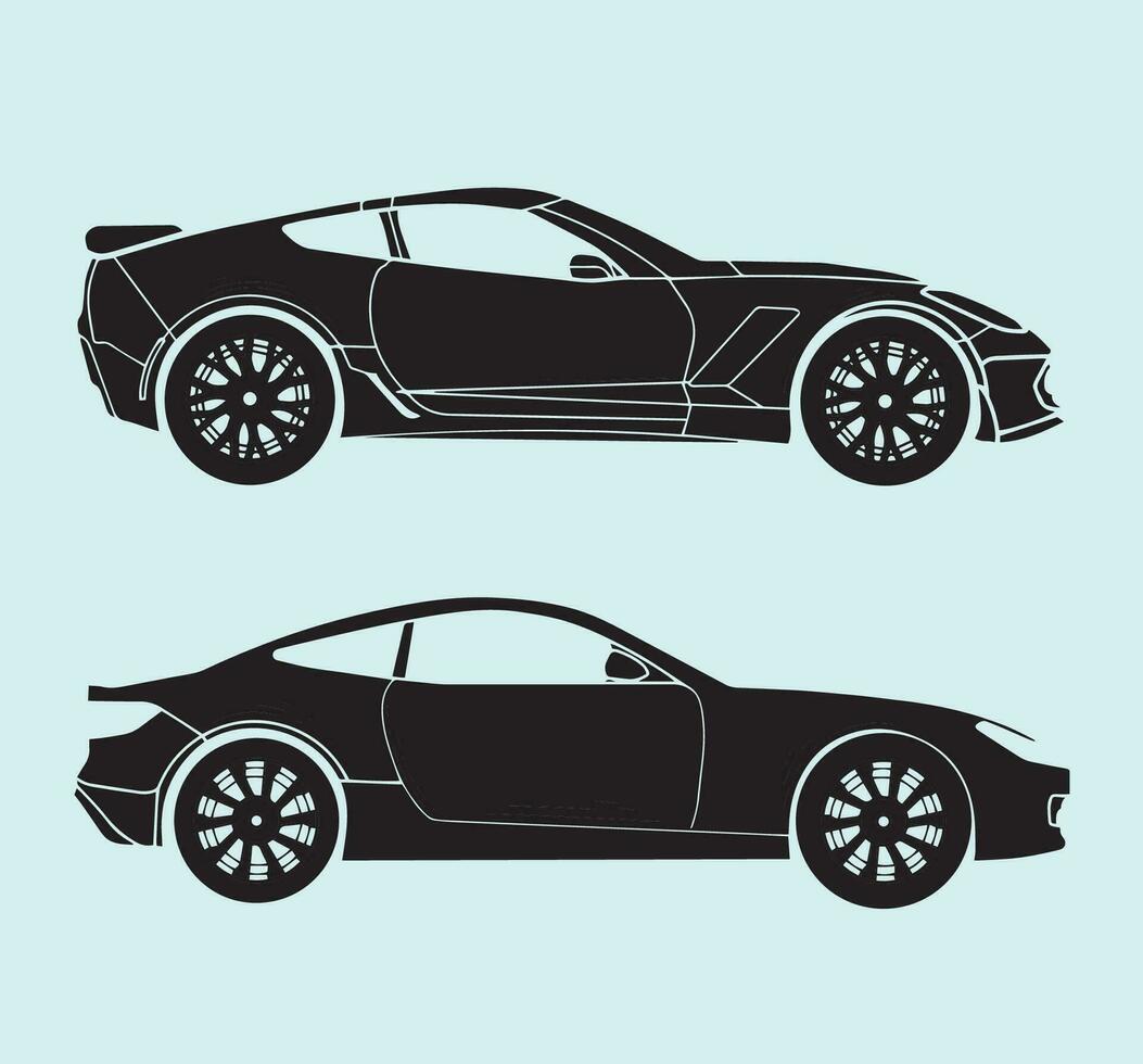 Silhouette Sport car Supercar vector