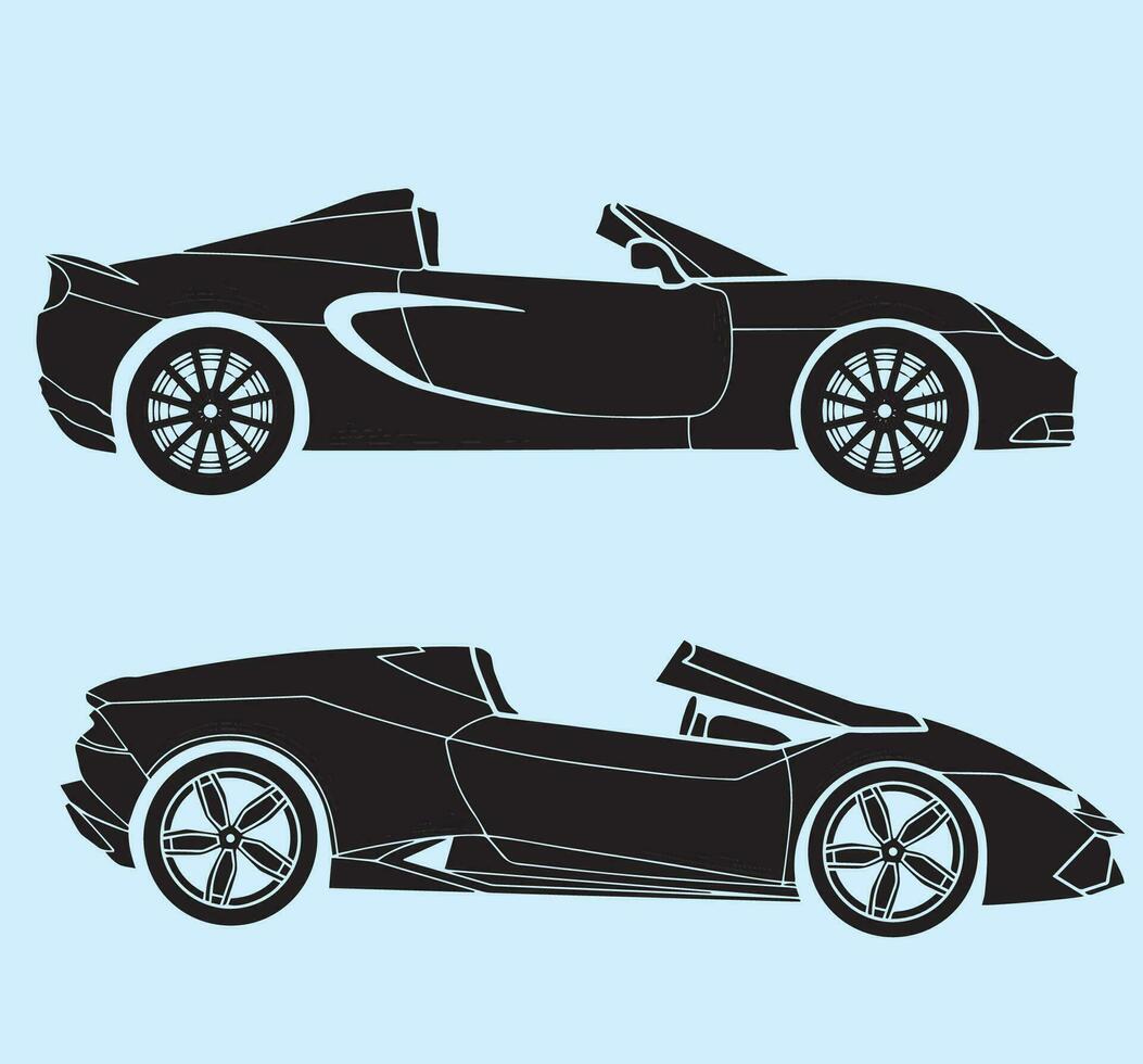 Silhouette Cabriolet car vector