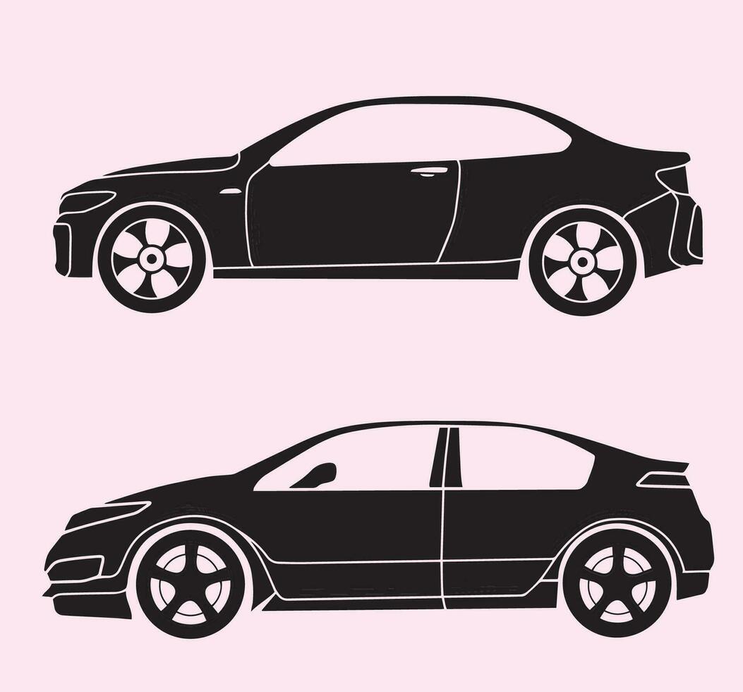 Silhouette city car vector