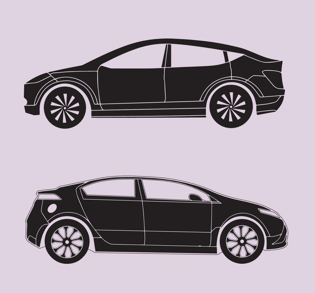 Silhouette Hatchback car vector