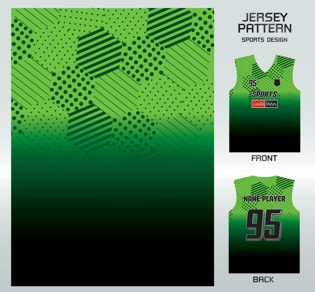 Pattern vector sports shirt background image.hexagonal dice in green
