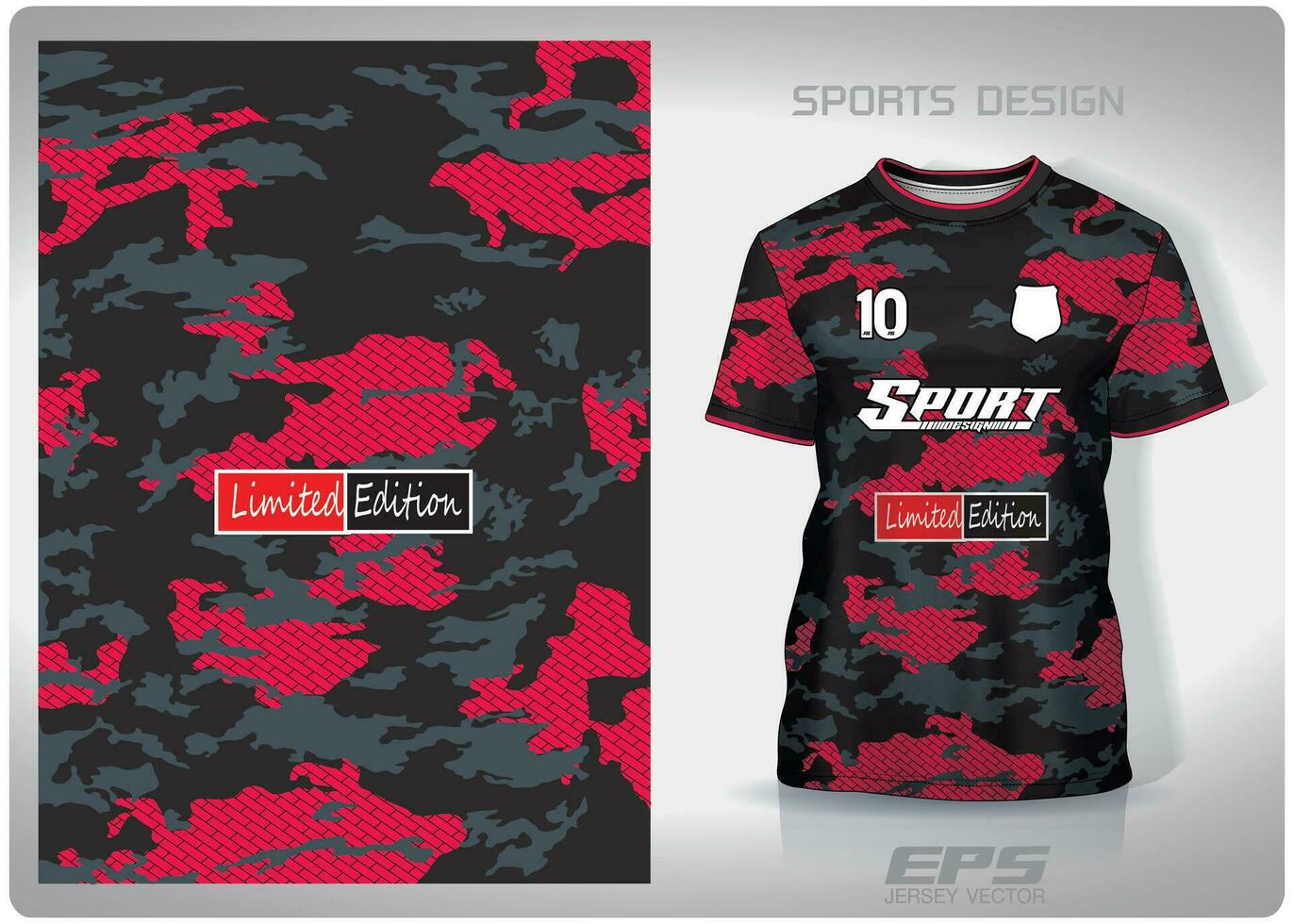 vector Deportes camisa antecedentes imagen.negro-gris camuflaje conjunto con rojo ladrillo modelo diseño, ilustración, textil antecedentes para Deportes camiseta, fútbol americano jersey camisa