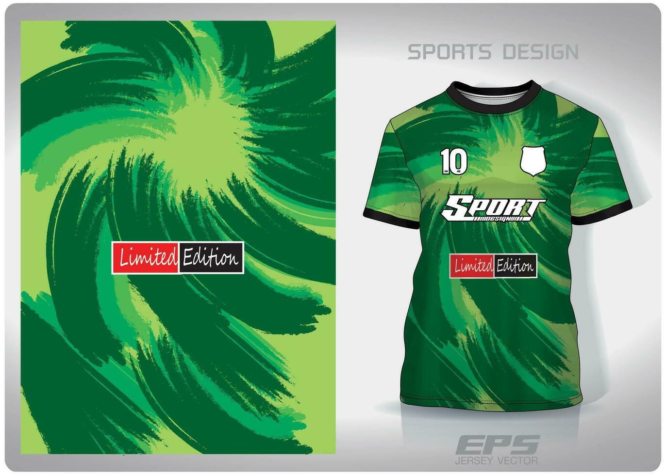 Vector sports shirt background image.paint brush green pattern design, illustration, textile background for sports t-shirt, football jersey shirt