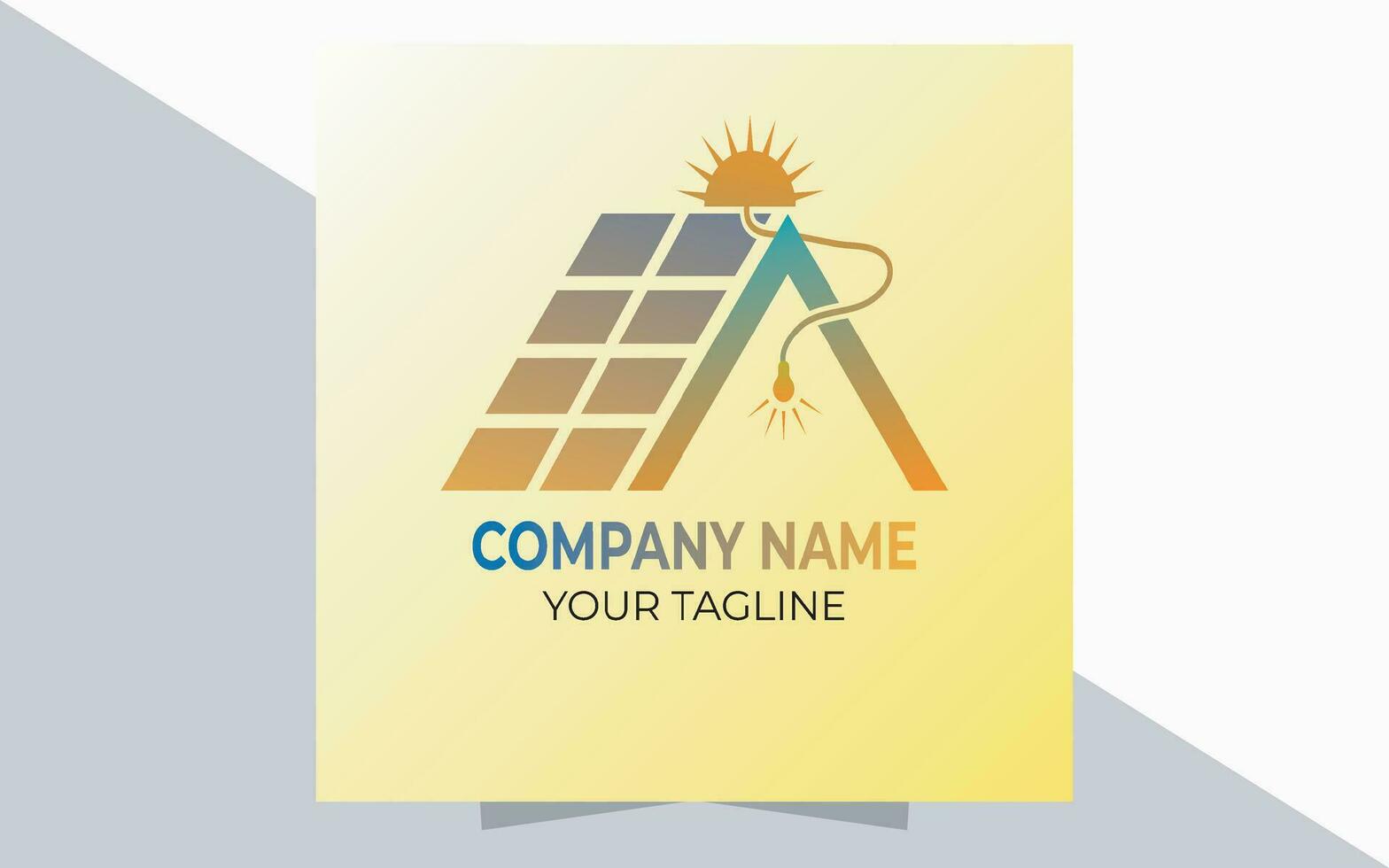 solar plan logo diseño modelo vector