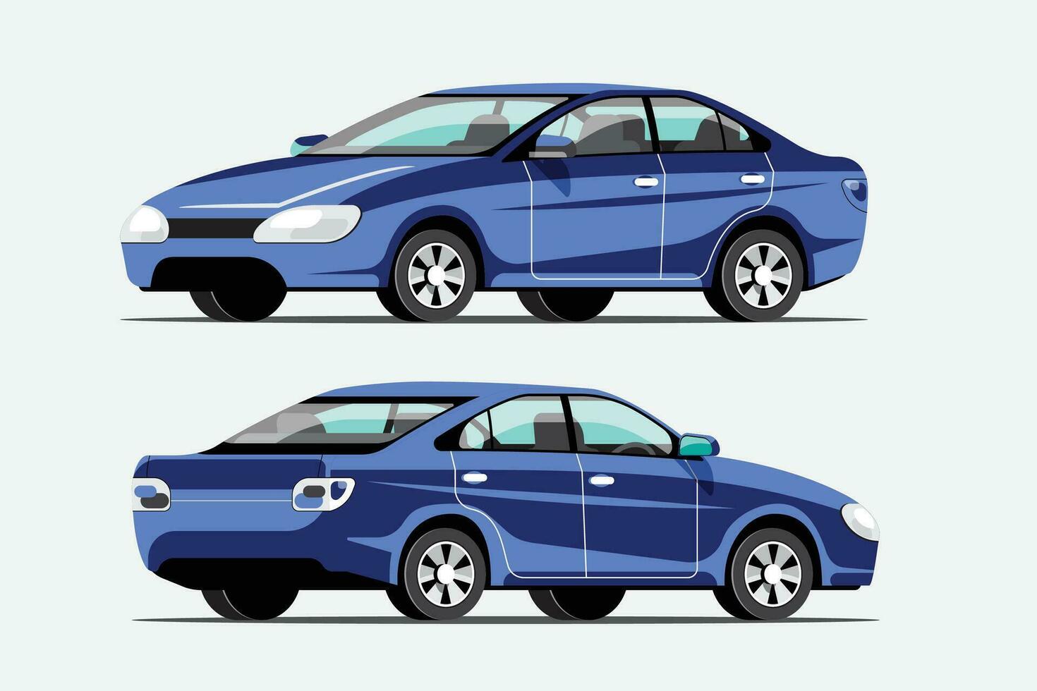 Car Vector illustration with blue color.