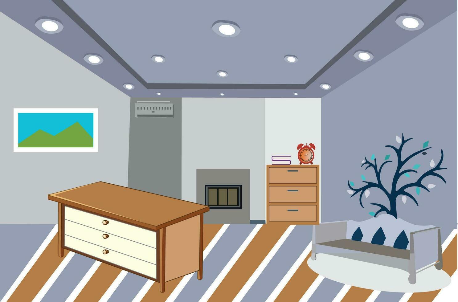 minimal and modern Living room illustration in vector size.