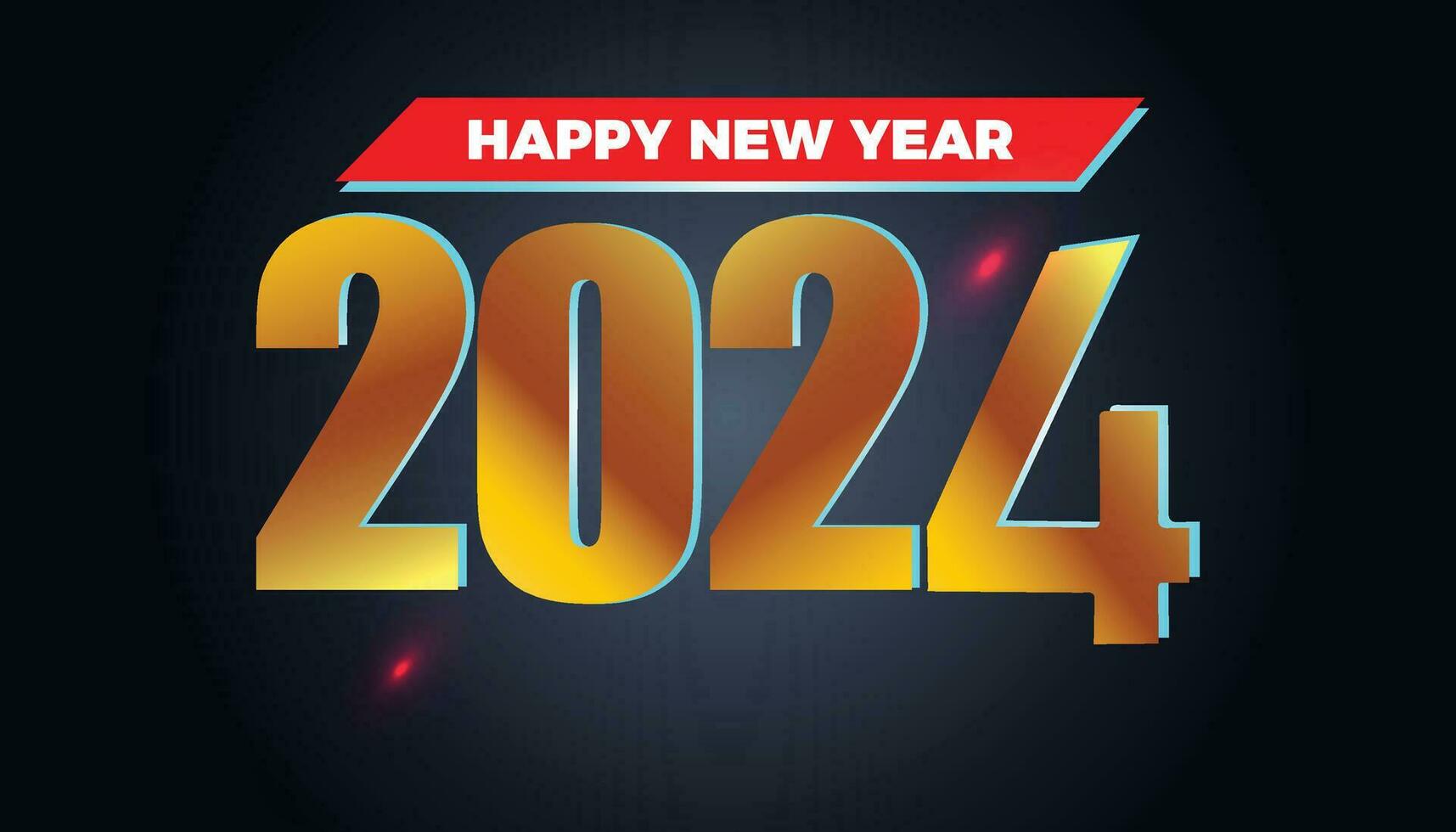 Happy new year 2024 number. With luxury shiny glitter. vector for a happy new year banner, poster greeting, and celebration.