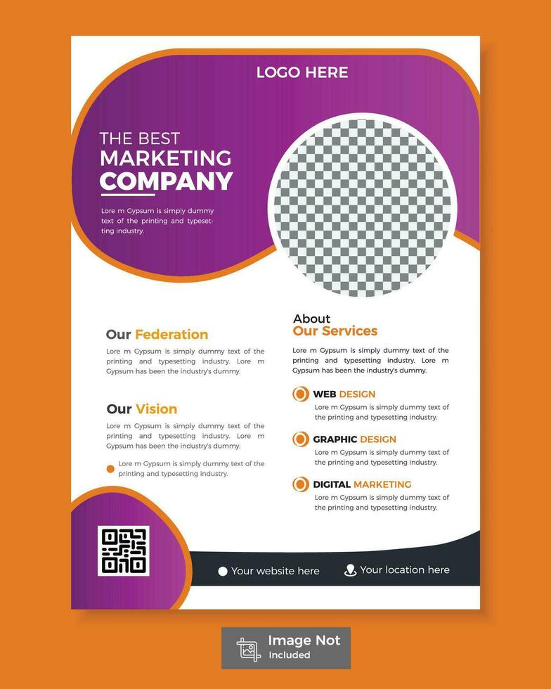 Business flyer template, Corporate Design, Neat and clean design, vector