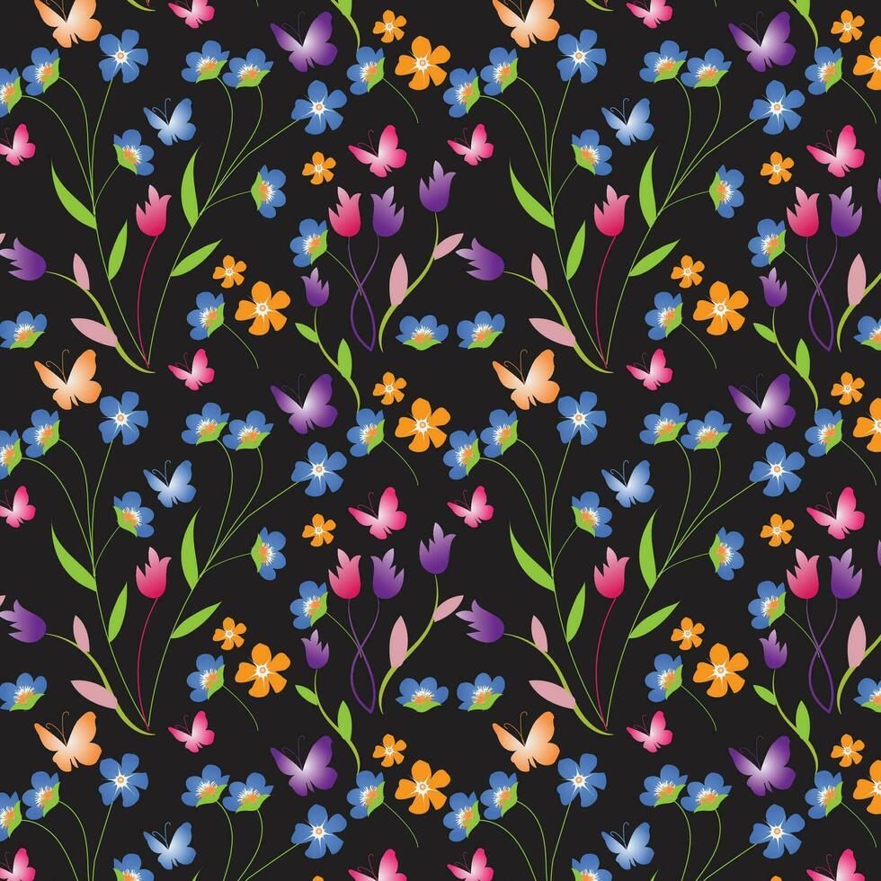 Modern floral seamless pattern background design vector template.