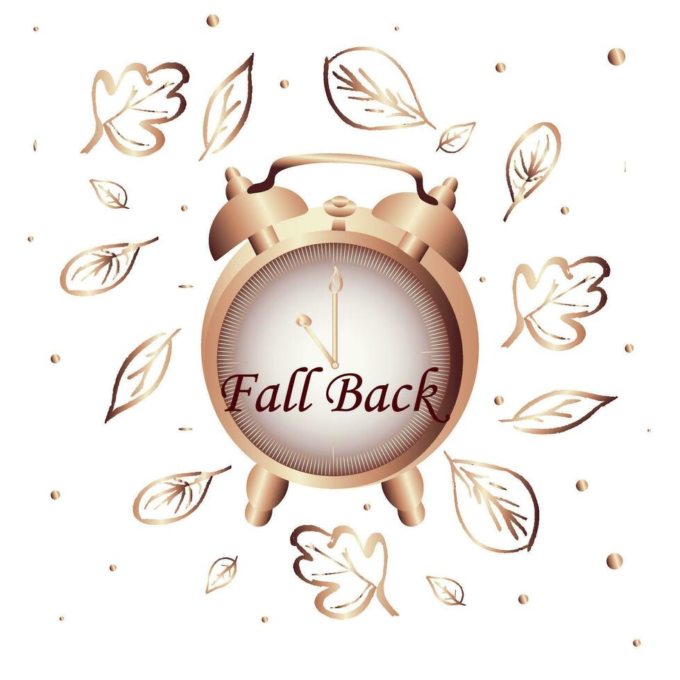 Autumn hours. Daylight saving time. autumn mood autumn leaves vector