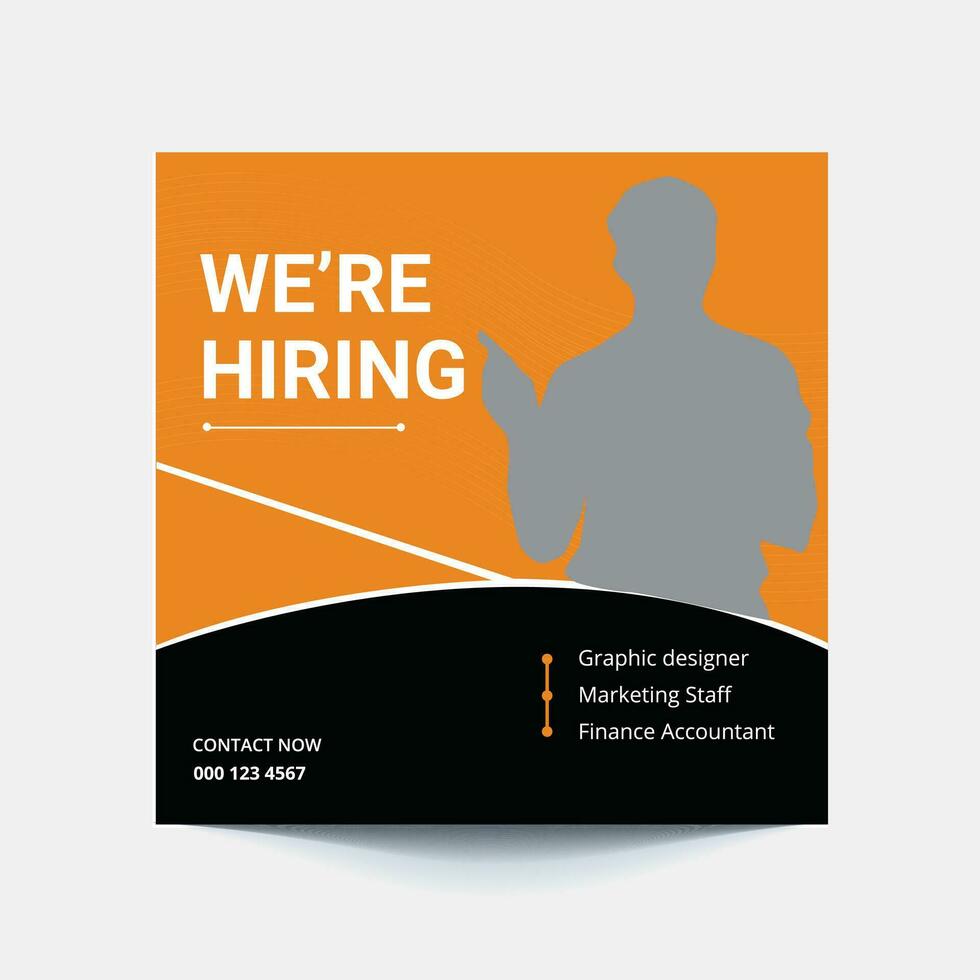 We are hiring job vacancy social media post banner design template. We are hiring job vacancy square web banner design. vector