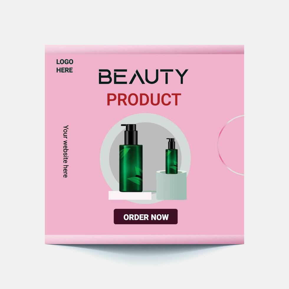 Beauty Center Makeup Social media post Banner or Square Flyer Template Design vector