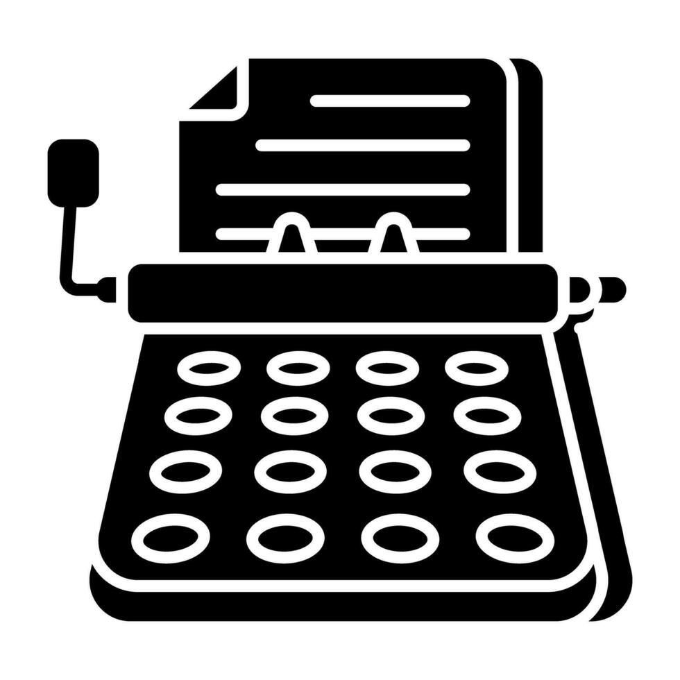 A colored design icon of typewriter vector