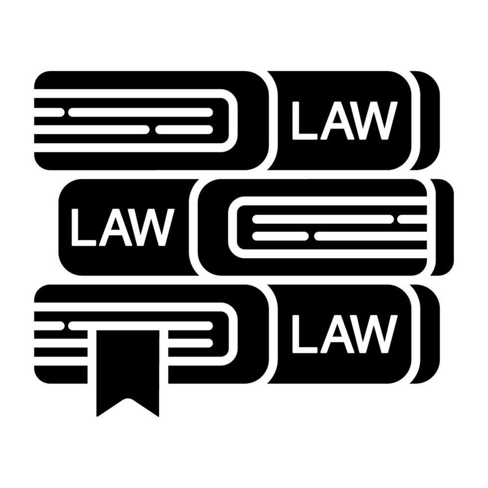 Conceptual flat design icon of law books vector