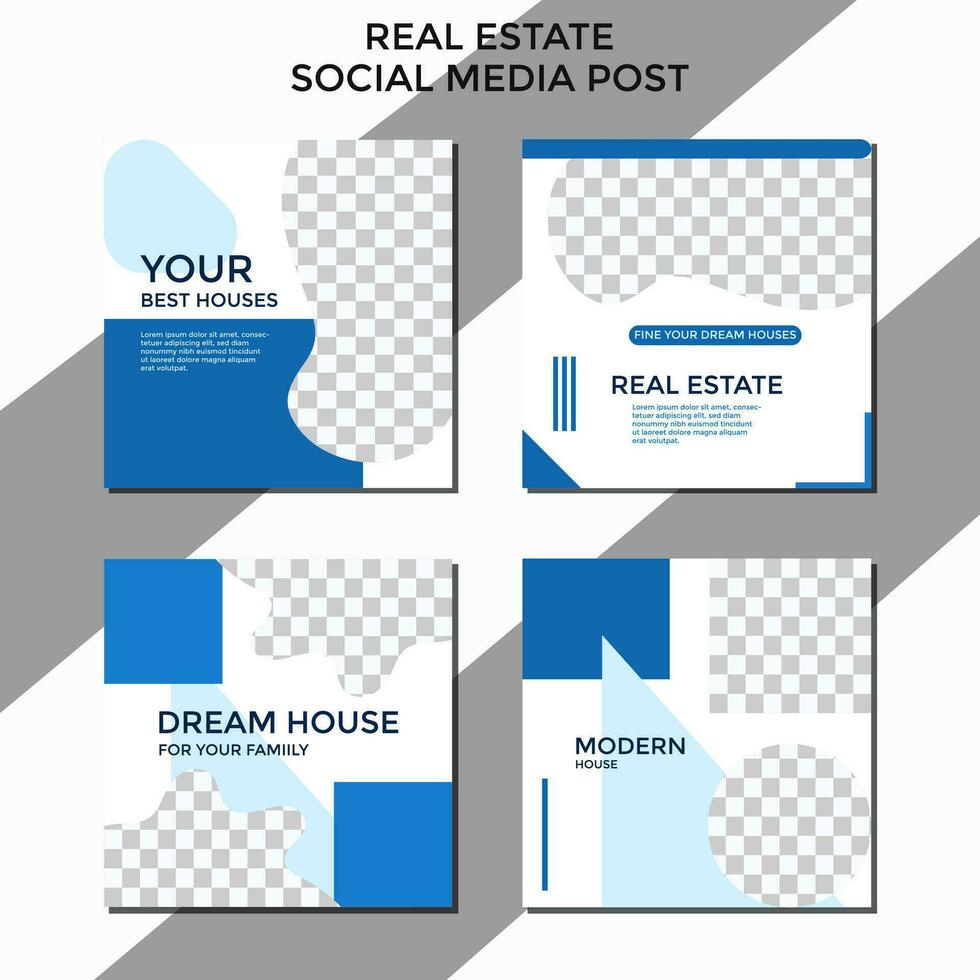 ABSTRACT BACKGORUND EDITABLE REAL ESTATE SOCIAL MEDIA POST. BANNER TEMPLATE SALES SET. PROMO BRAND COVER DESIGN VECTOR