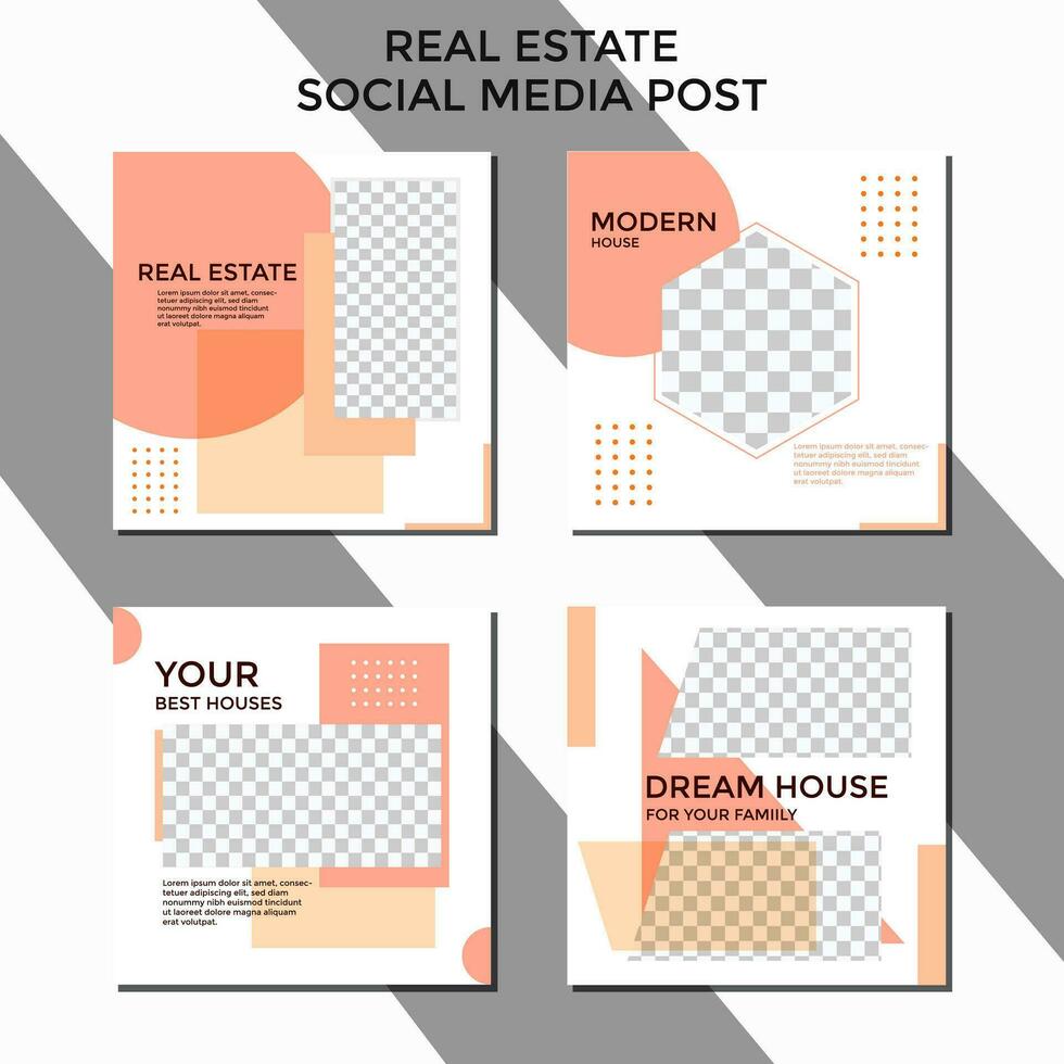 ABSTRACT BACKGORUND EDITABLE REAL ESTATE SOCIAL MEDIA POST. BANNER TEMPLATE SALES SET. PROMO BRAND COVER DESIGN VECTOR