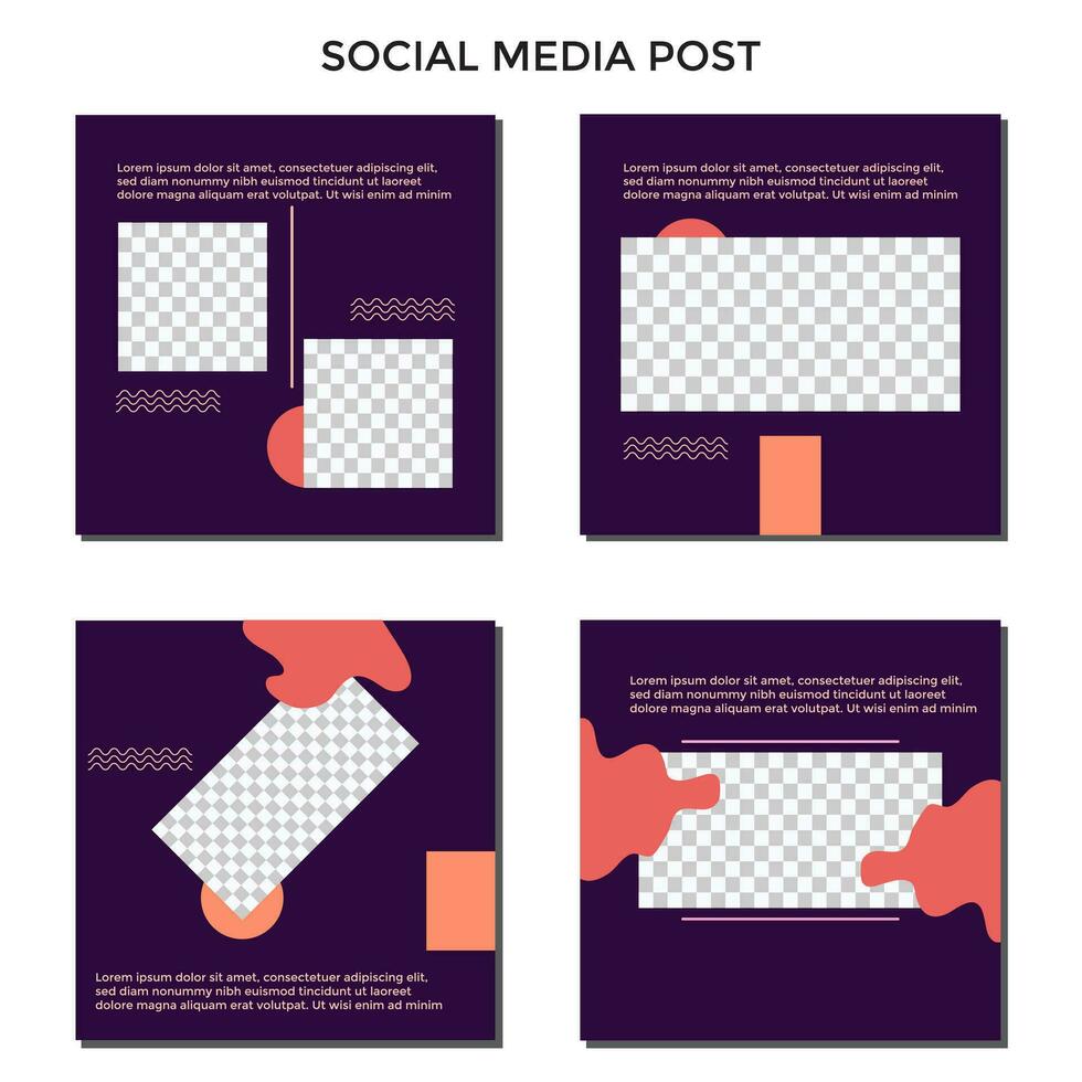 ABSTRACT SQUARE BACKGROUND EDITABLE POST SOCIAL MEDIA BANNER TEMPLATE SALES SET PASTEL COLOR. PROMO DISCOUNT BRAND COVER DESIGN VECTOR