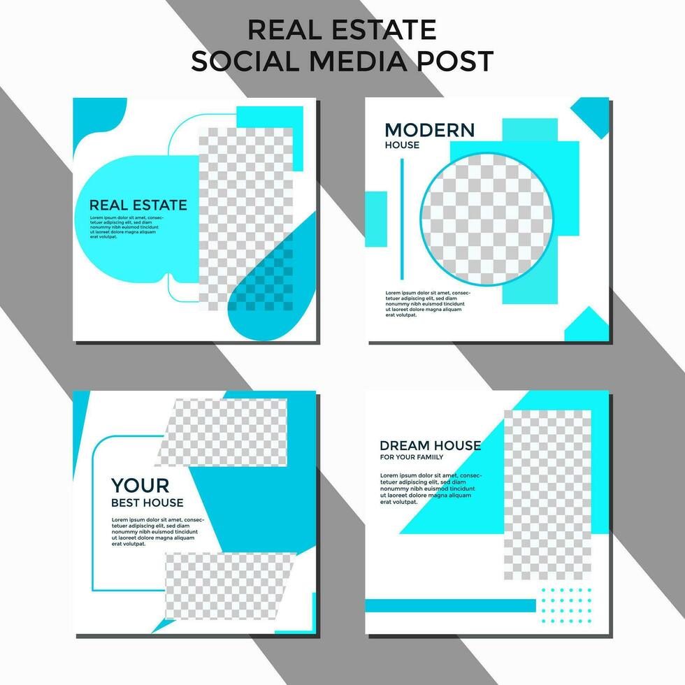 ABSTRACT BACKGORUND EDITABLE REAL ESTATE SOCIAL MEDIA POST. BANNER TEMPLATE SALES SET. PROMO BRAND COVER DESIGN VECTOR