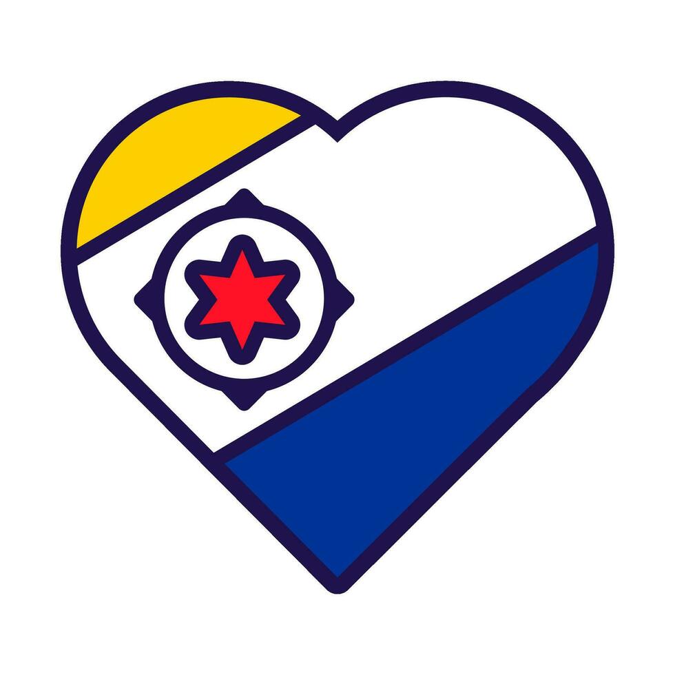 Caribbean Flag Festive Patriot Heart Outline Icon vector
