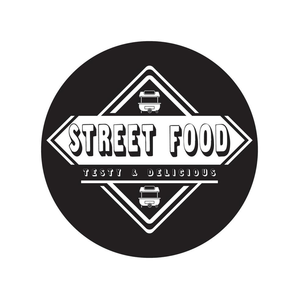 calle comida tiza escritura tipografía para restaurante café bar logo vector