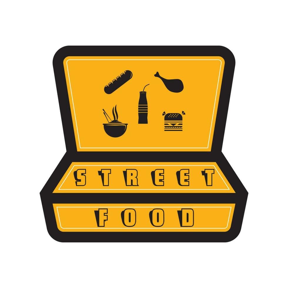 Street Food Chalk Handwriting Typography for Restaurant Cafe Bar logo vector