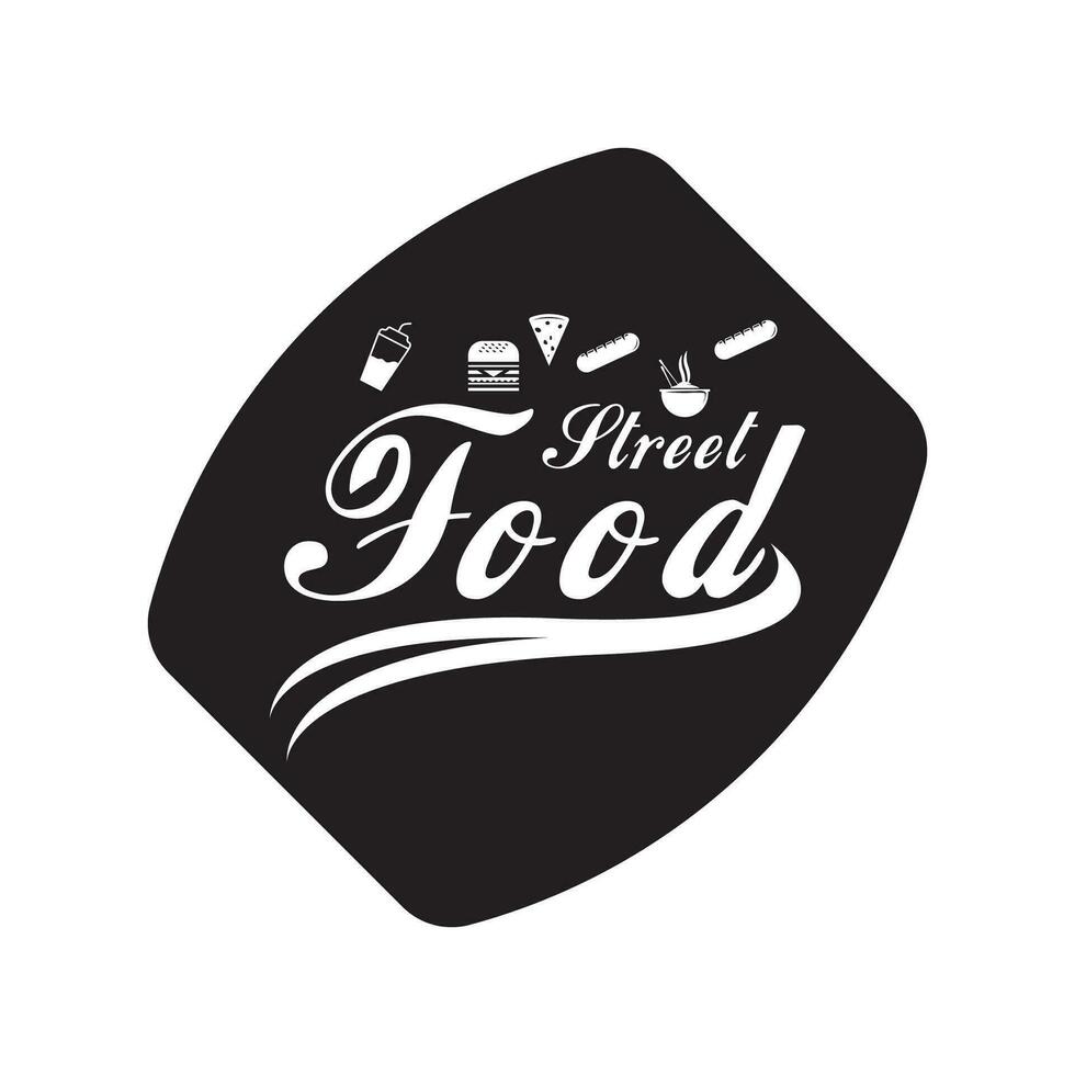 Street Food Chalk Handwriting Typography for Restaurant Cafe Bar logo vector