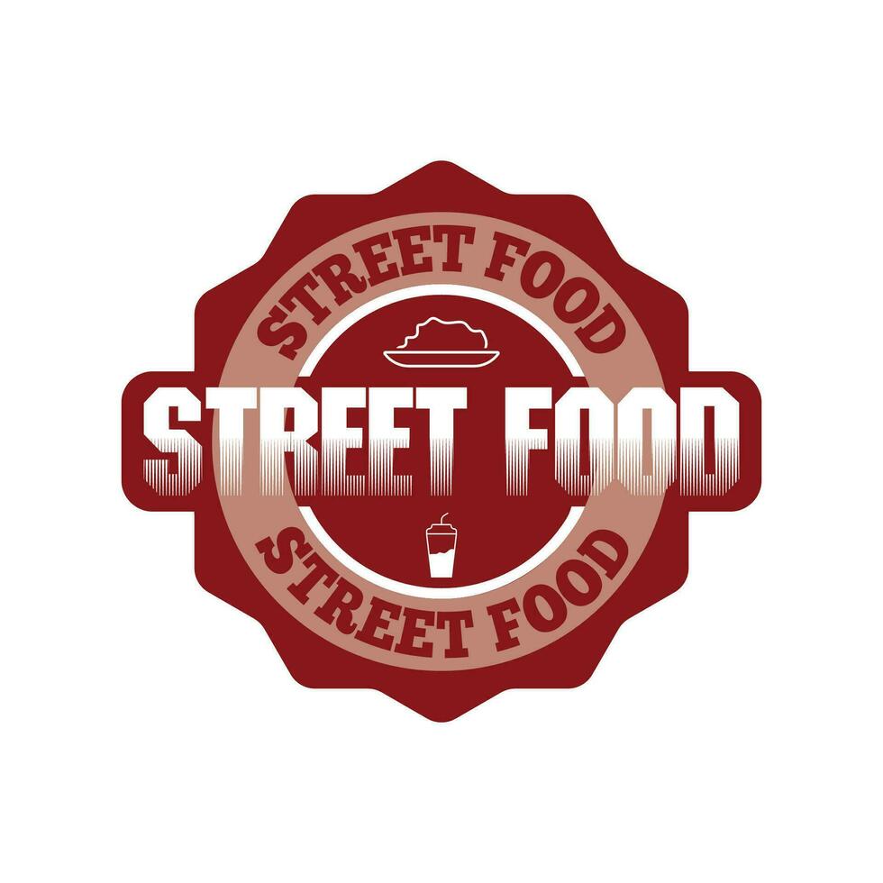 Street Food Chalk Handwriting Typography for Restaurant Cafe Bar logo vector