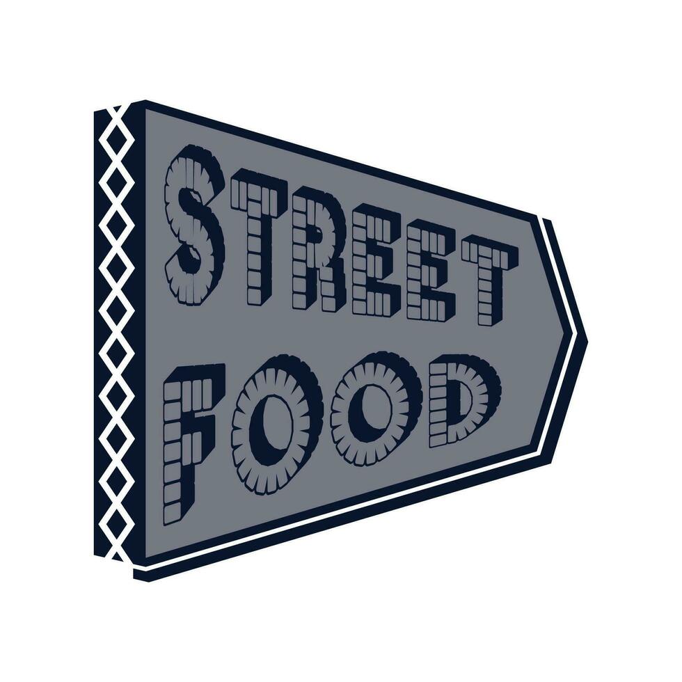 Street Food Chalk Handwriting Typography for Restaurant Cafe Bar logo vector