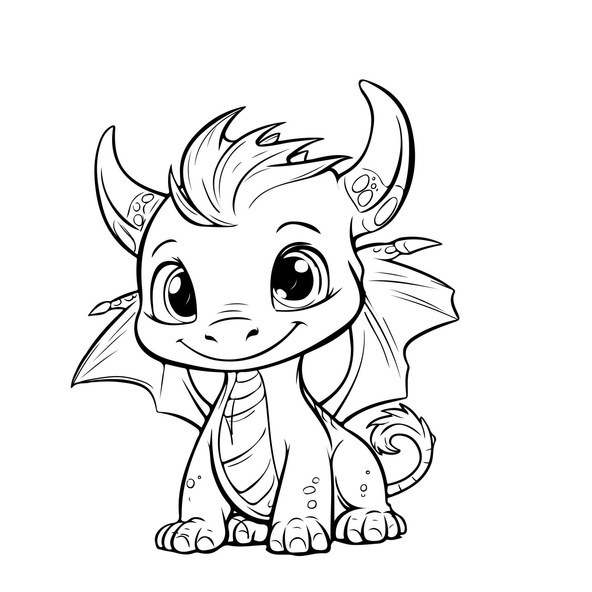 hand-drawing-character-animal-cute-dragon-outline-black-and-white