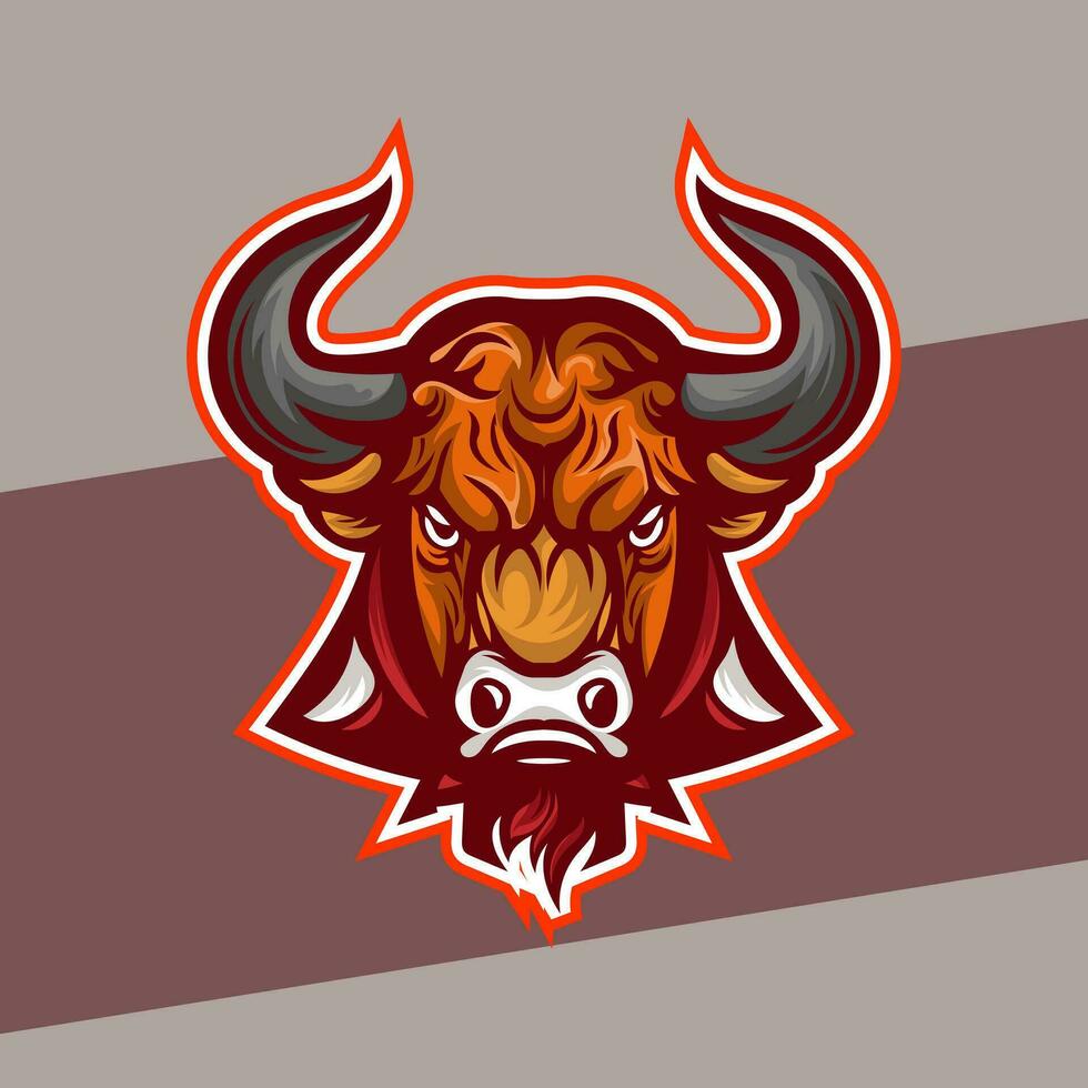 siluro logo para juego de azar o deporte equipo, deporte logo, animal logo, moderno toro logo con rojo cuerno y brillante rojo ojos vector