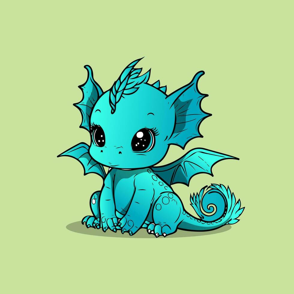 Cute chibi dragon vectors in cartoon style of cute for illustration tshirt or education kids element