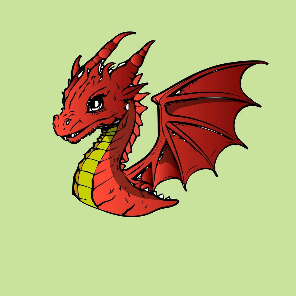 Cute chibi dragon vectors in cartoon style of cute for illustration tshirt or education kids element