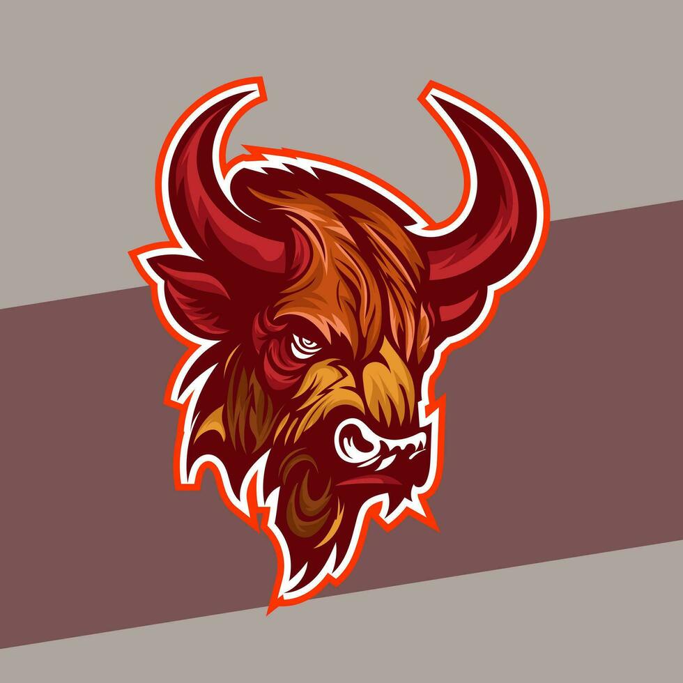 siluro logo para juego de azar o deporte equipo, deporte logo, animal logo, moderno toro logo con rojo cuerno y brillante rojo ojos vector