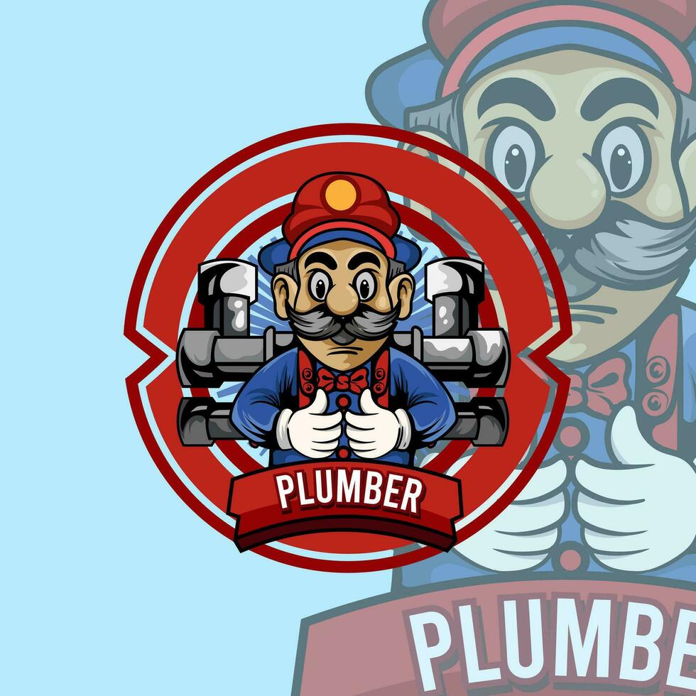 Plumber service staff smiling characters on white background House ...