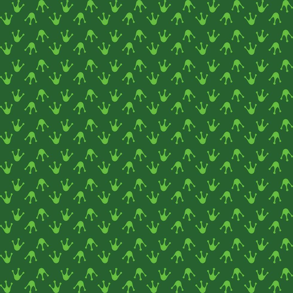 Frog Footprints Green pattern. Vector pattern.