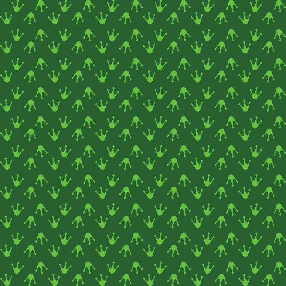 Frog Footprints Green pattern. Vector pattern.