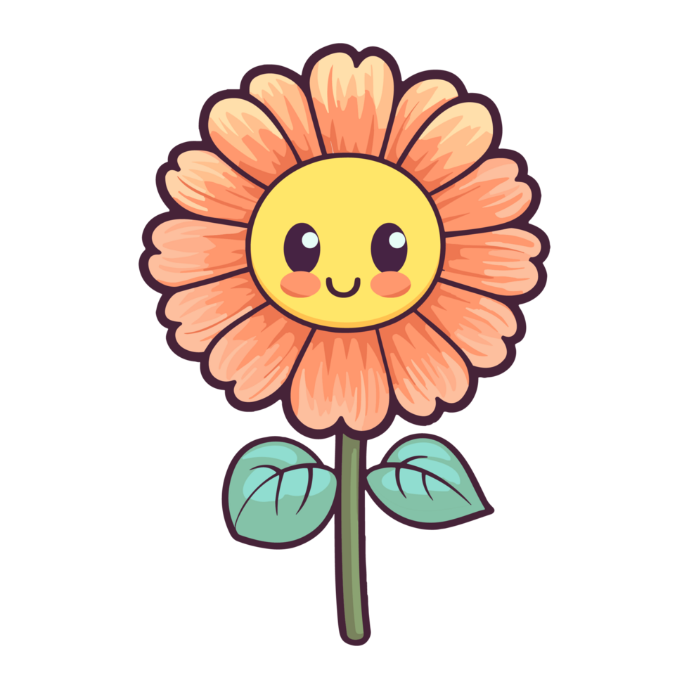 Cute sunflower sticker png