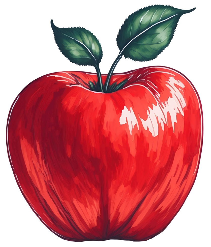Aquarell rot Apfel isoliert auf Weiß Hintergrund. ai generativ png