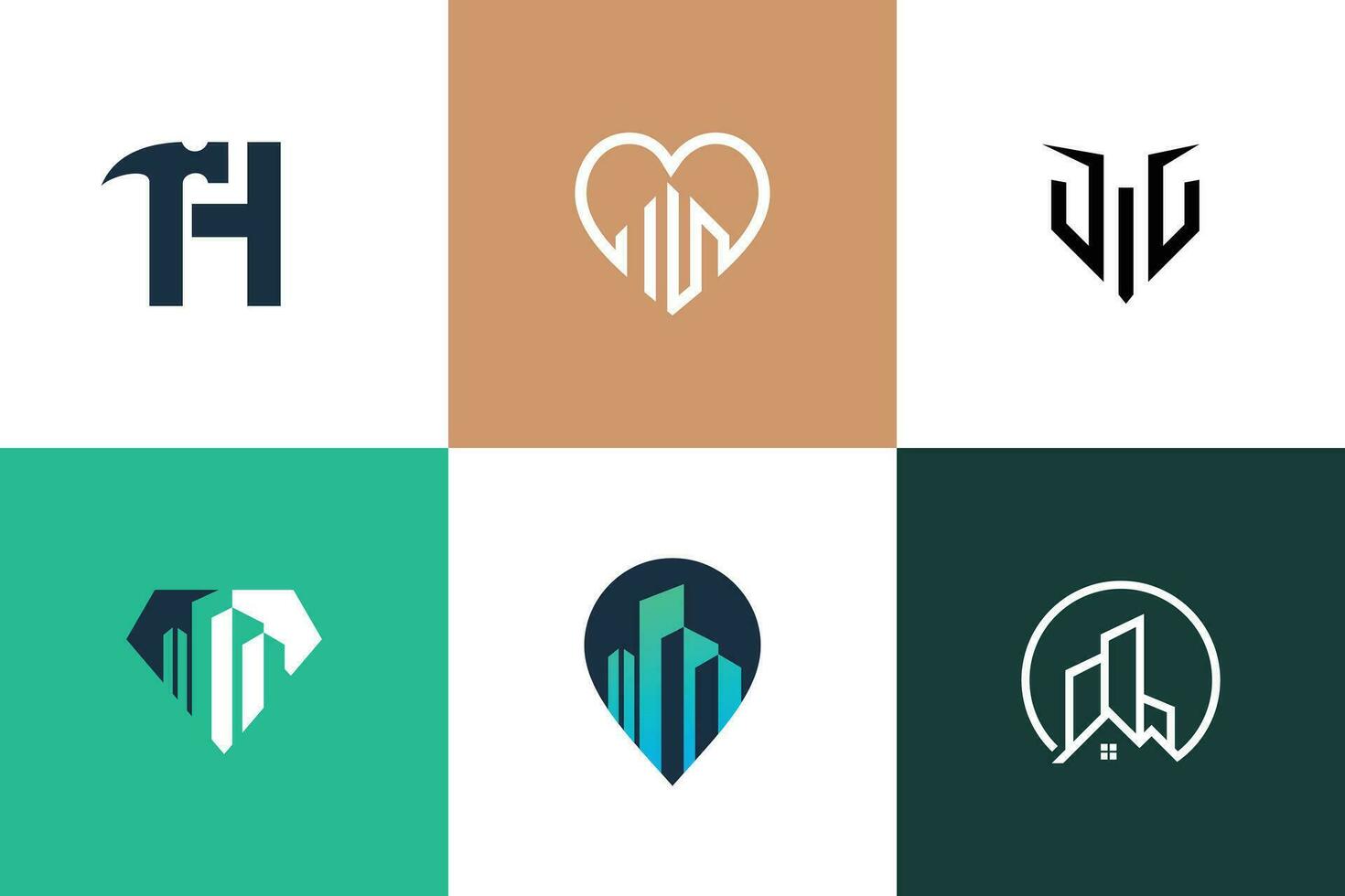 Building logo design vector collection with creative unique element idea