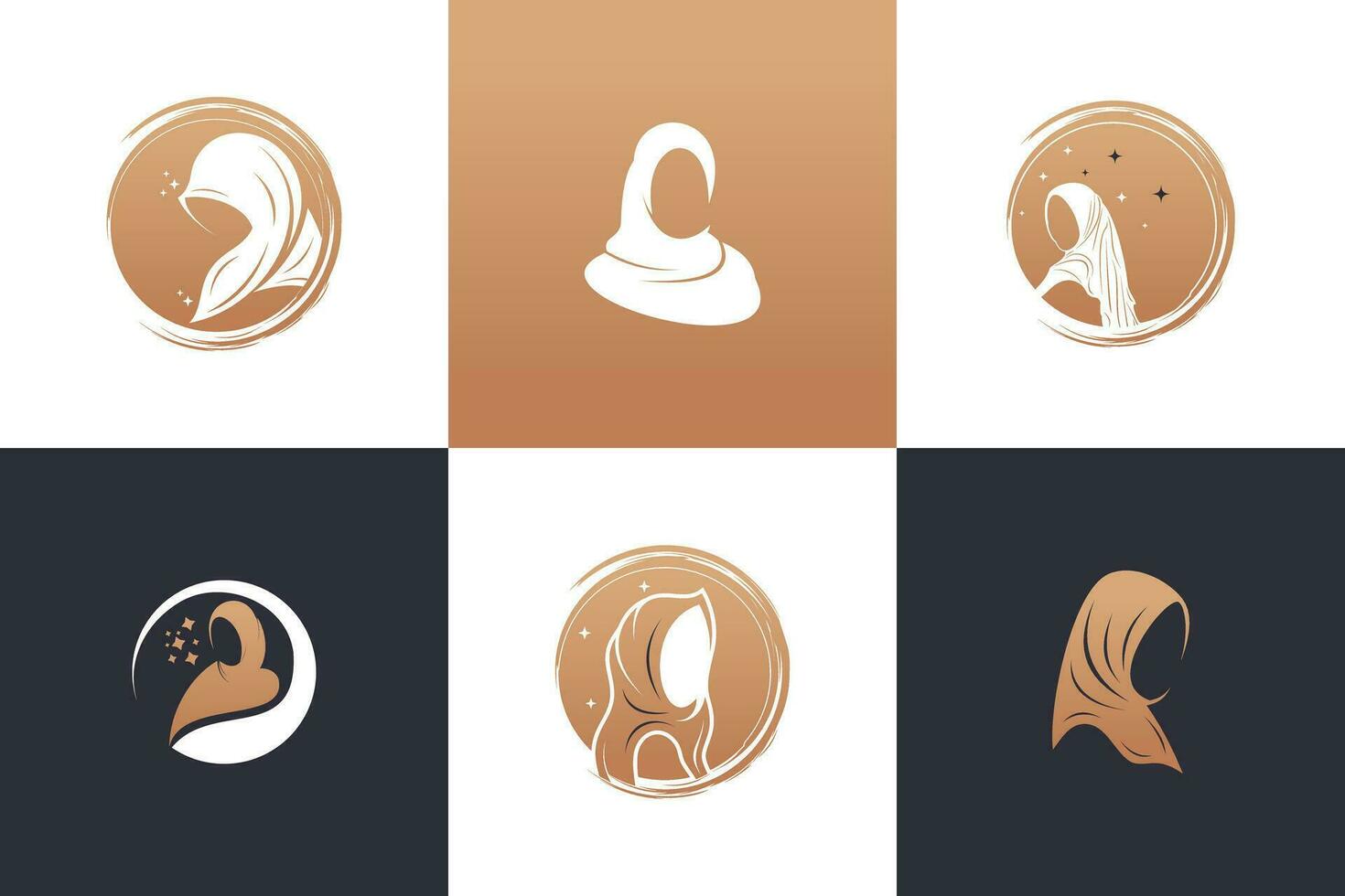 Beauty hijab logo design vector collection with unique element idea